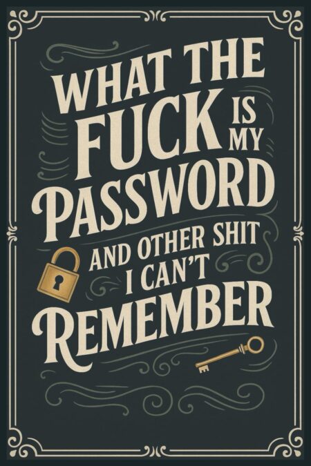 WTF Is My Password book cover password organizer logbook notebook funny password notebook organizer