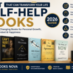 Best Self-Help Books recommended by Books Nova featuring Atomic Habits, Can't Hurt Me, Ikigai, Deep Work, and The Four Agreements