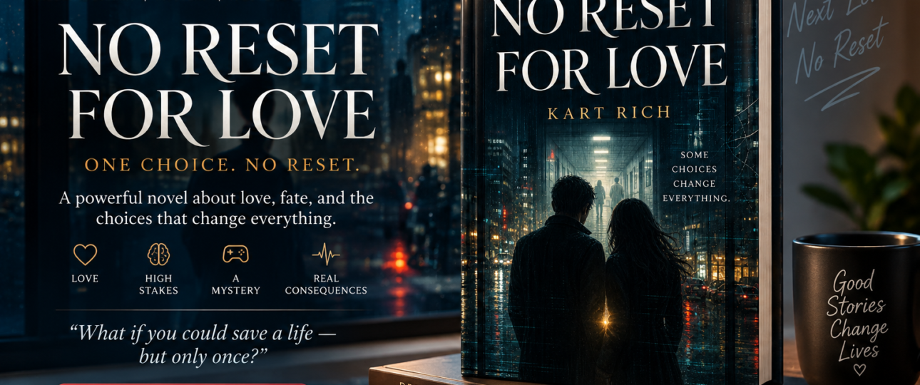 No Reset for Love book by Kart Rich published by Books Nova – romance suspense sci-fi novel available on Amazon