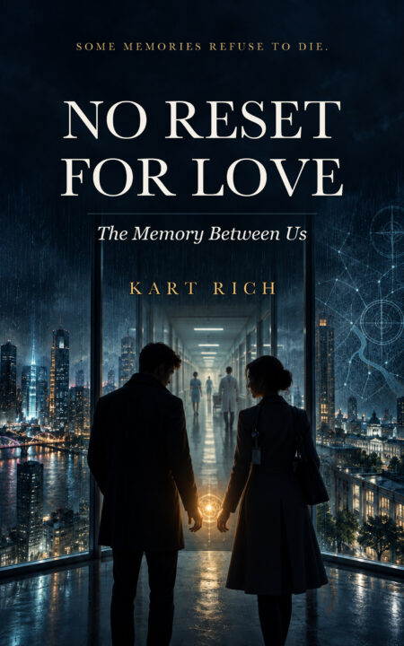 No Reset for Love The Memory Between Us book cover Kart Rich science fiction thriller No Reset for Love romantic sci-fi novel Books Nova featured novel